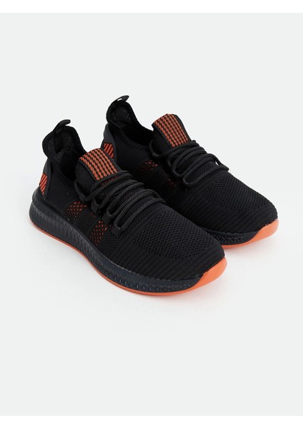 Lcw Steps Siyah Bağcıklı File Detaylı Erkek Spor Ayakkabı