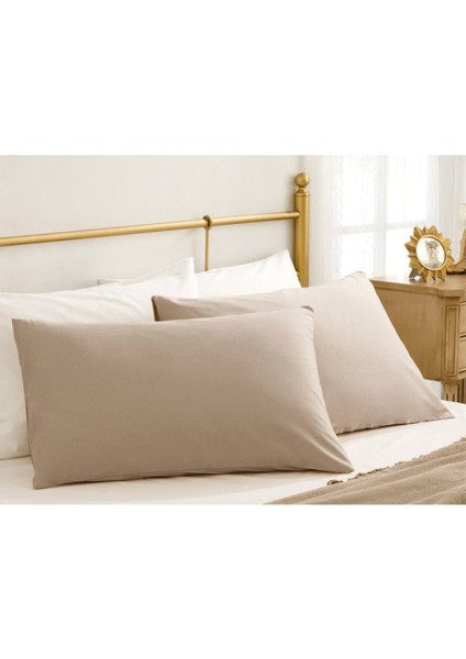 Düz Pamuklu 2 Adet Kapaklı Yastık Kılıfı-50/70 cm