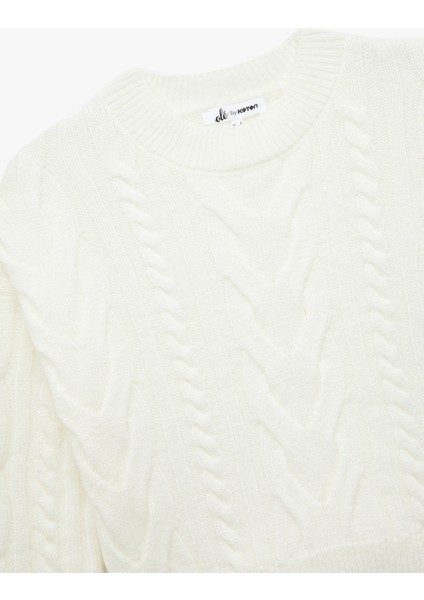 Uzun Kollu Bisiklet Yaka Saç Örgülü Triko Kazak modelleri