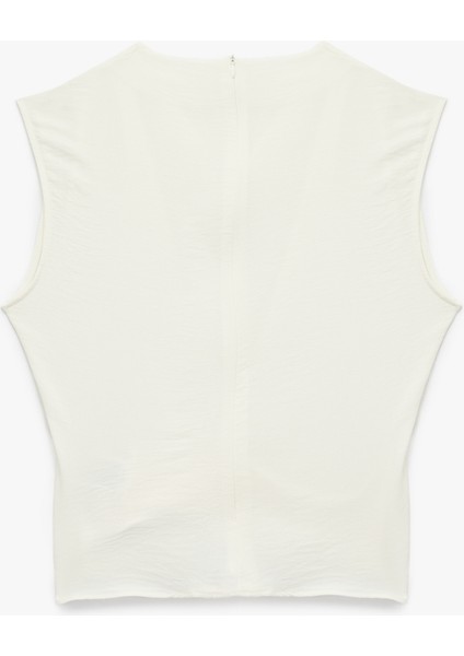 Aerobin Kumaş Kolsuz Degaje Yaka Kemer Detaylı Bluz fiyatları