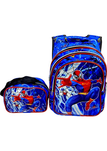 Örümcek Adamlı Işıklı Desenli Ilkokul Çantası 2'li Takım
