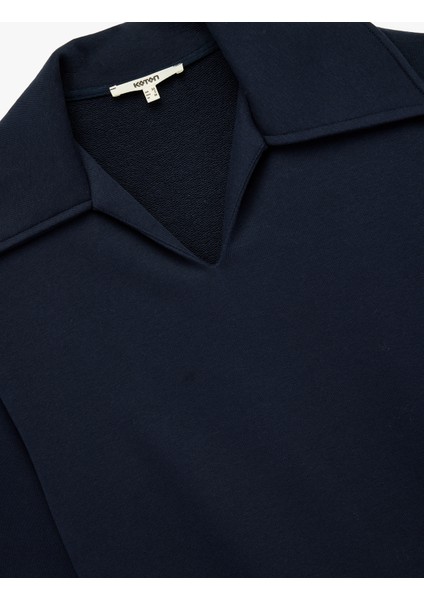 Regular Fit Üç Iplik Uzun Kollu Polo Yaka Sweatshirt modelleri