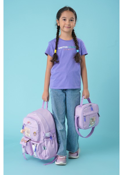 Kawaii Kore Tarzı Ayıcıklı Ilkokul ve Beslenme Çantası