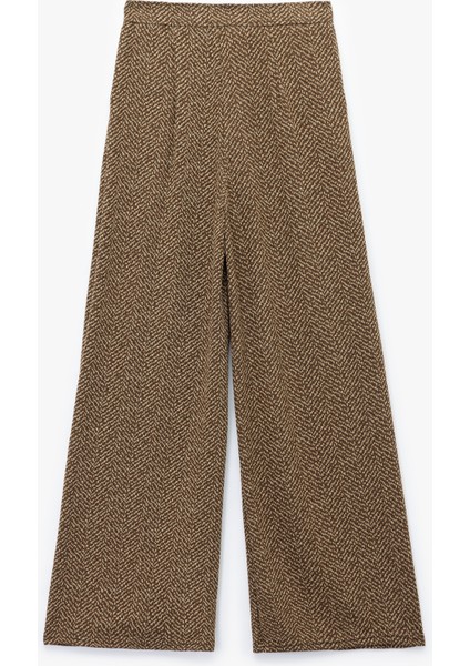 Cepli Pile Detaylı Desenli Geniş Paça Palazzo Pantolon fiyatları