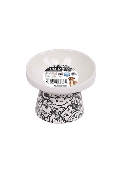 Urban Style Seramik Kedi Mama ve Su Kabı Siyah Beyaz 150 ml 10,5X10,6X8 cm fiyatları