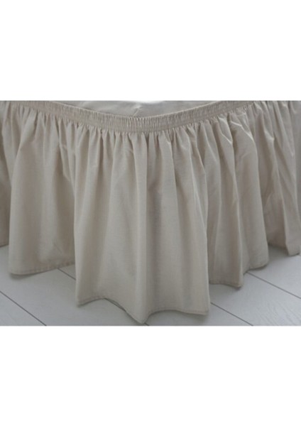 Baza Fırfırı Tek Kişilik & Krem-Bej Ranforce Kumaş