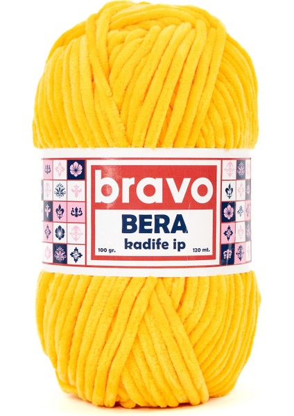 Bera Kadife Iplik 100 gr 120 Metre (Renk Kodu: 917) Koyu Sarı fiyatları
