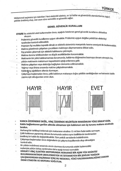 STR-201-PA1200 Elektrikli Vinç 600/1200 kg Bakır Sargı fırsatları