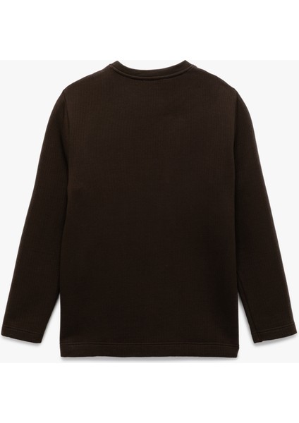 Uzun Kollu Pamuklu Bisiklet Yaka Basic Sweatshirt fırsatları