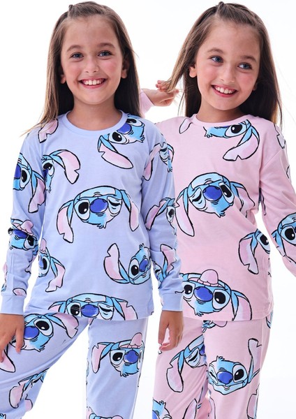 2'li Cute Monster Pijama Takımları ( Pembe - Mavi )