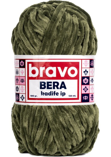 Bera Kadife Iplik 100 gr 120 Metre (Renk Kodu: 915) Haki Yeşil modelleri