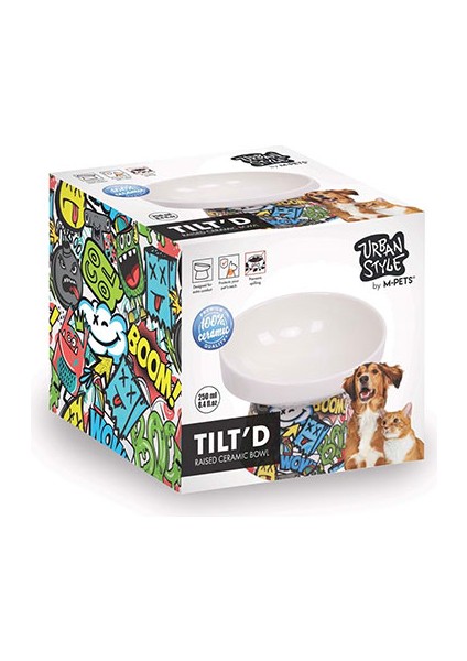 Urban Style Seramik Kedi Mama ve Su Kabı Color Mix 250 ml 12X12,5X9,5 cm