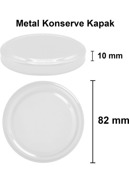 400 ml Kavanoz Metal Beyaz Konserve Kapaklı 400 cc Şeffaf Magnolya Cam Kavanoz 20 Adet indirimleri