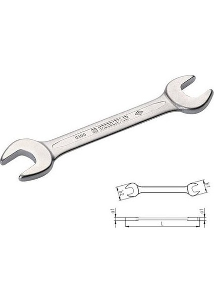 Izeltaş 12X13 mm Iki Ağız Anahtar Kısa Boy mm
