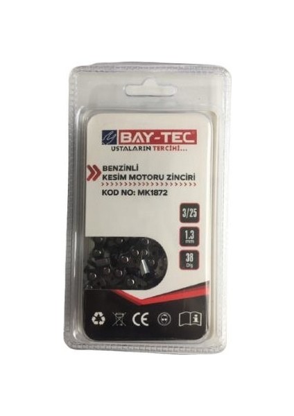 MK1872 Benzinli Kesim Motoru Zinciri 3/25 1.3mm 38 Diş fiyatları