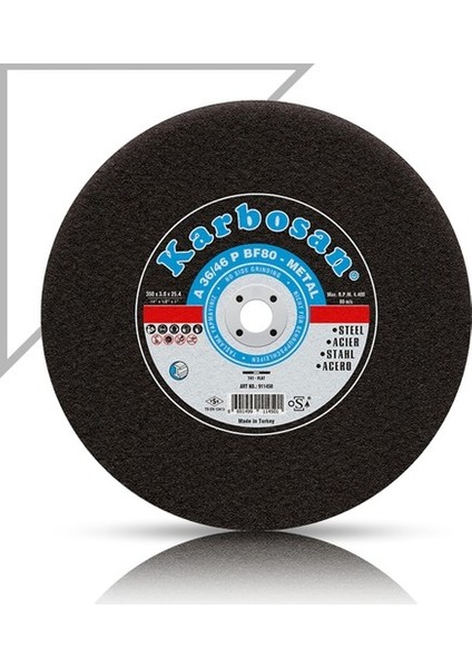 350X3.5X30 910870 A 30/36 P BF80 Düz Metal Sabit Tezgah Kesme Taşı