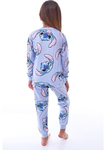2'li Cute Sky ve Stitch Desenli Kız Çocuk Pijama Takımı fırsatları