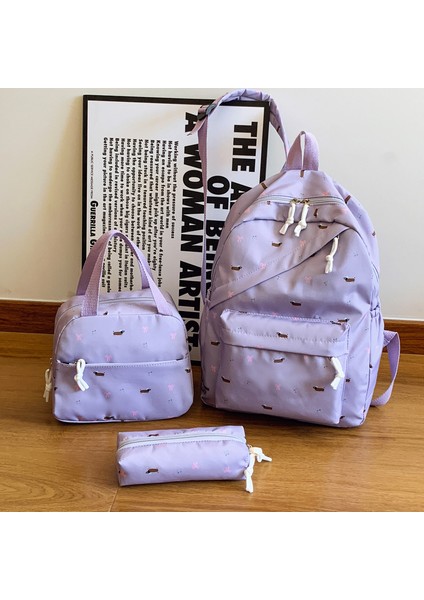Üç Set Öğrenci Omuz Çantası Yüz Rahat Okul Çantası (Yurt Dışından)
