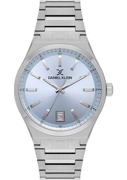 DK.1.14061-2 Çelik Kaplama Takvimli 3 Atm Suya Dayanıklı Metalik Renk Erkek Kol Saati