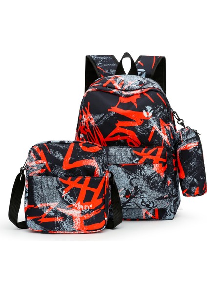 Üç Parçalı Öğrenci Okul Çantası Kampüs Omuz Çantası (Yurt Dışından)