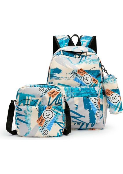 Üç Parçalı Öğrenci Okul Çantası Kampüs Omuz Çantası (Yurt Dışından)