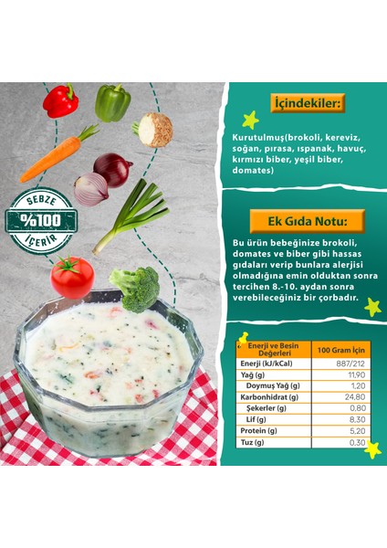 Unsuz Sebze Çorbası (+8-10 ay-50 g) fiyatları