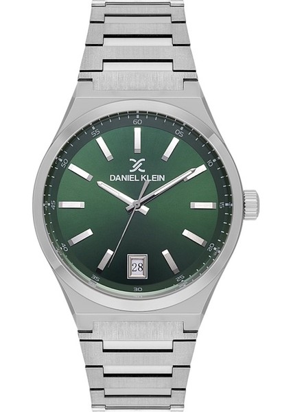 DK.1.14061-3 Çelik Kaplama Takvimli 3 Atm Suya Dayanıklı Metalik Renk Erkek Kol Saati