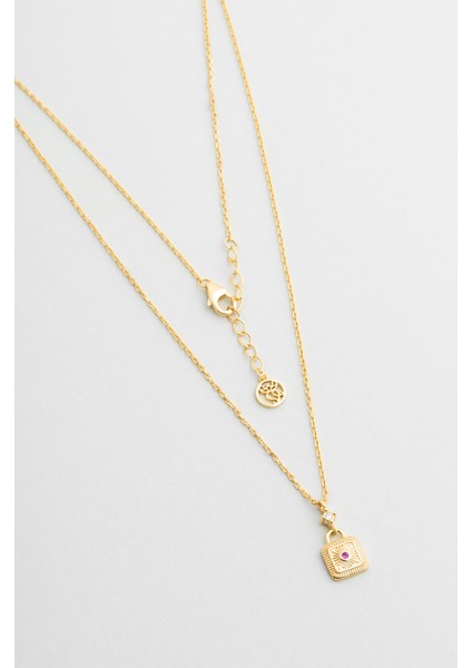 Vera 18 Ayar Sarı Altın Kaplama 45 cm Gümüş Kolye