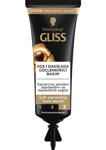 Schwarzkopf Gliss Ultimate Repair SOS 1 Dakikada Güçlendirici Bakım Kremi 15 ml