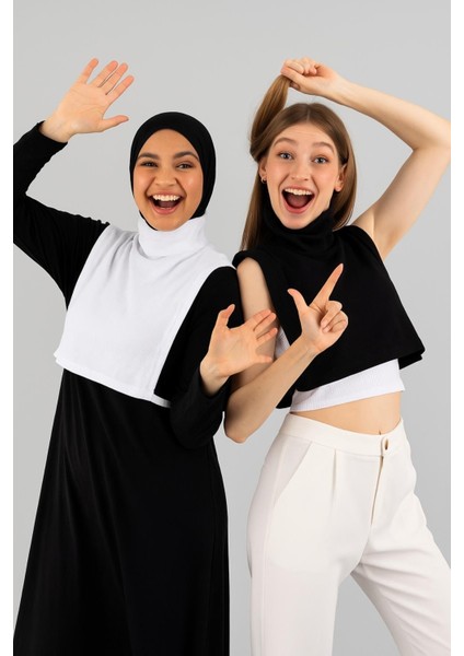 Mırach 2'li Paket Tam Balıkçı Full Kapalı Fitilli Kolsuz Boyunluk Seti Siyah ve Beyaz | Tesettür Atlet Bluz Crop fırsatları