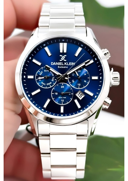 Erkek Kol Saati Exclusive Çelik Kordon Bileklik Hediyesi ile Gümüş-Mavi zmdk1125 modelleri