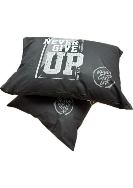 Ranforce %100 Pamuk 2 Adet Yastık Kılıfı Desenli Siyah