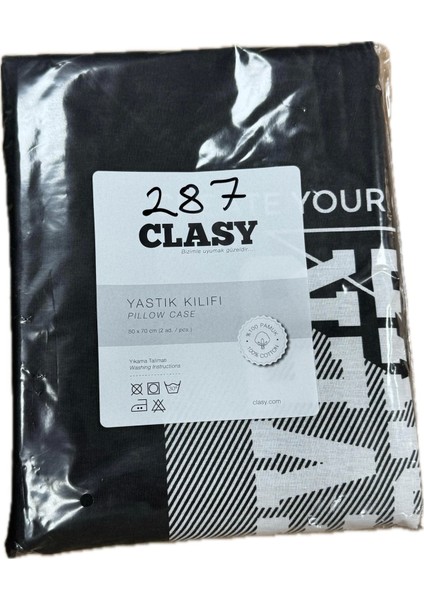 Ranforce %100 Pamuk 2 Adet Yastık Kılıfı Desenli Siyah fiyatları