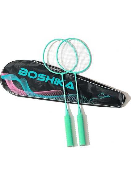 Badminton Raketi Yetişkin Çift Raket Seti Yüksek Değerli Makaron Renk Sünger Sapı Tüy (Yurt Dışından)