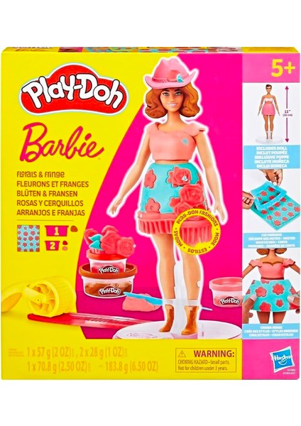 Play Doh Barbie Çiçekli ve Püsküllü Oyun Hamuru Seti G1360