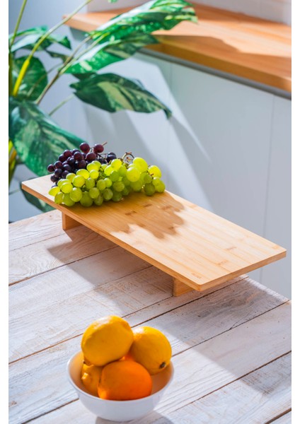 Bambu Dikdörtgen Ayaklı Sunumluk - 49.5 cm