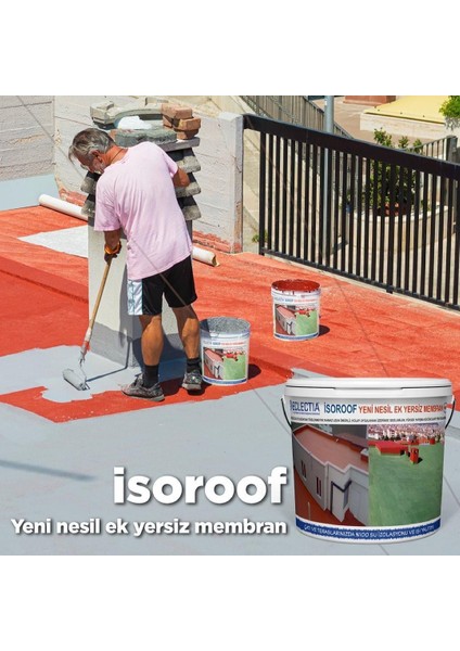 Isoroof Likit Çatı Son Kat Yeşil 18 Kg modelleri