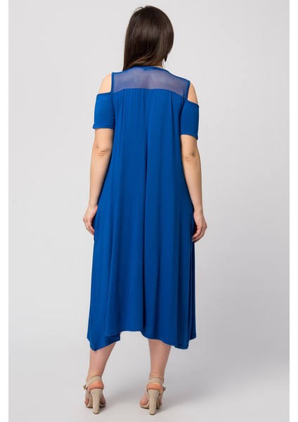 Kadın Haki Roba File Detaylı Viskon Elbise 65N24231 fiyatları