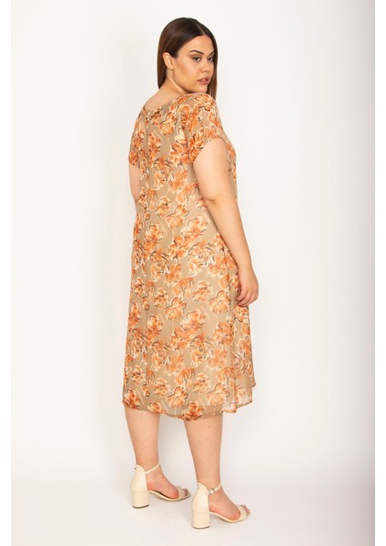 Kadın Renkli Astarlı Şifon Elbise 65N26549 fiyatları