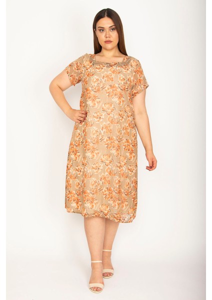 Kadın Renkli Astarlı Şifon Elbise 65N26549 fırsatları