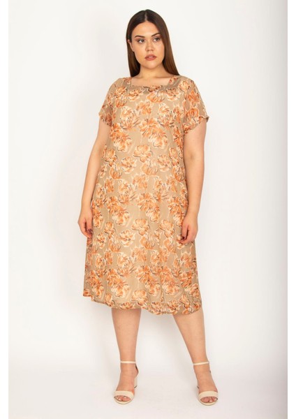 Kadın Renkli Astarlı Şifon Elbise 65N26549 indirimleri