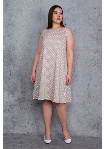 Kadın Vizon Puan Desenli Elbise 65N24477