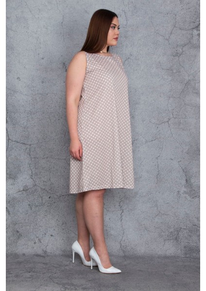 Kadın Vizon Puan Desenli Elbise 65N24477