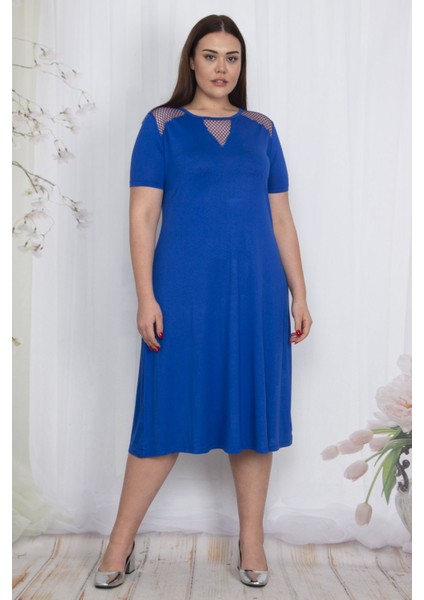 Kadın Haki File Detaylı Viskon Elbise 65N24063