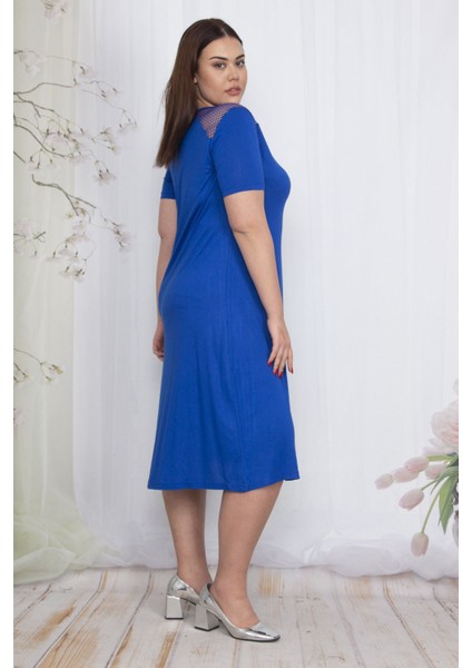 Kadın Haki File Detaylı Viskon Elbise 65N24063 fırsatları