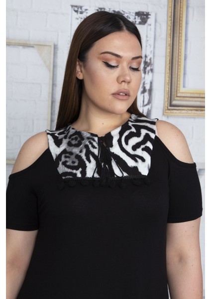 Kadın Gri Omuz Dekolteli Roba Garnili Elbise 65N25800 fırsatları