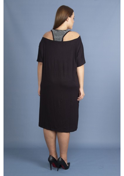 Kadın Haki Sim Detaylı Ön Baskılı Viskon Elbise 65N27473 modelleri