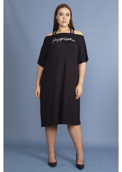 Kadın Haki Sim Detaylı Ön Baskılı Viskon Elbise 65N27473 fırsatları