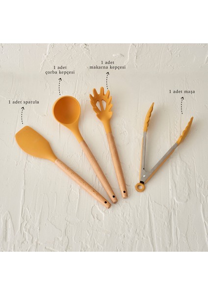 Olivia 4'lü Silikon Servis Seti Hardal