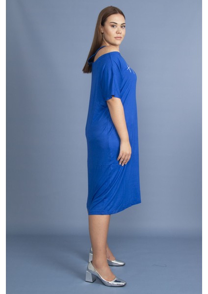 Kadın Haki Sim Detaylı Ön Baskılı Viskon Elbise 65N27473 indirimleri